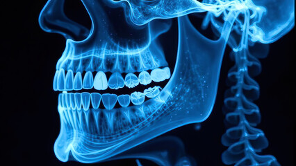 Lateral dental xray jaw scan side view radiograph tomography