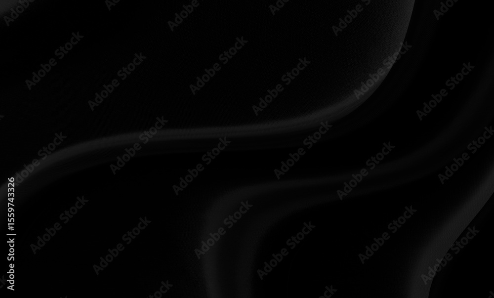 Poster Black gray satin dark fabric texture luxurious shiny that is abstract silk cloth background with patterns soft waves blur beautiful.