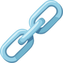 Vector Interconnected Blue Chain Links with Rounded Glossy Design on White Background