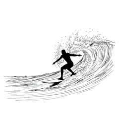 silhouette of a surfer