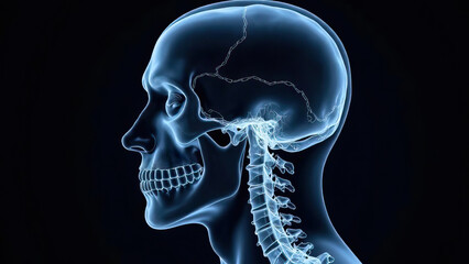 Side view head tomography xray radiology medical