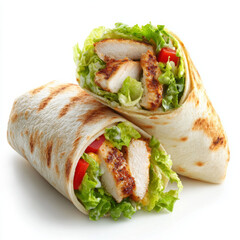 Delicious chicken wrap is tempting and satisfying meal