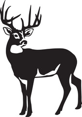 Obraz premium Print Majestic Deer Buck with Antlers Silhouette