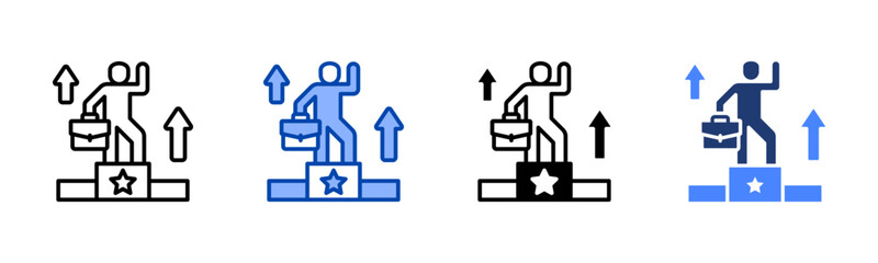 Career Growth icon sheet multiple style collection
