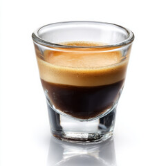 Delicious espresso shot looks so rich and inviting in small glass