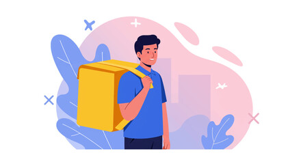 A compassionate female nurse stands confidently in her uniform, holding essential medical tools against a serene urban landscape, symbolizing dedicated healthcare.