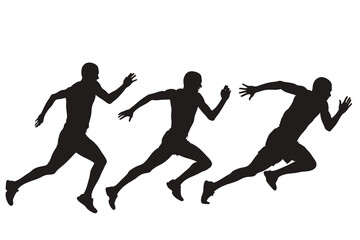  Running Athlete Silhouettes in Dynamic Sprinting Poses
