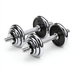 Fototapeta premium Fitness equipment gleams, symbol of strength and determination