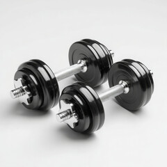 Naklejka premium Dumbbells gleam, ready to invigorate strength and boost fitness journey