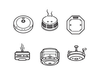 smoke alarm device line drawing modern safety equipment