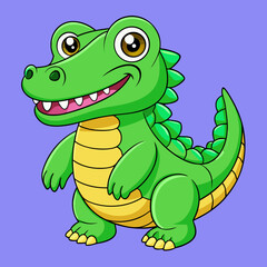 Fototapeta premium cartoon, animal, illustration, vector, dragon, crocodile, reptile, snake, alligator, character, fun, green, turtle, dinosaur, funny, drawing, art, cute, zoo, wild, smile, comic, animals, happy, tortoi