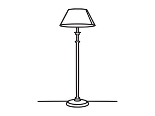 stylish modern floor lamp minimalistic line art vector design