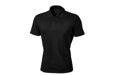 Black polo shirt plain design with buttons front