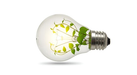 Sustainable Energy: Light Bulb with Growing Vine