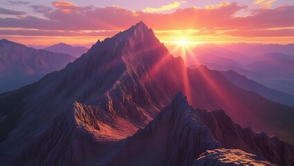 sunset mountain ridge