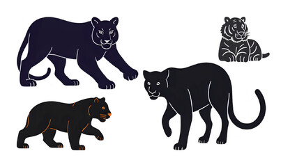 vector silhouettes of animals
