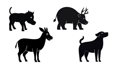 vector silhouettes of animals