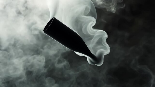 Dark cylinder emitting smoky vapor