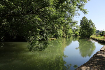 La rivière le Grand Morin, ville de Crécy la Chapelle, département de la Seine et Marne, France