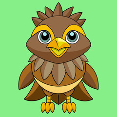 owl cartoon waving