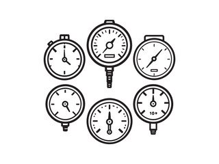 Tire Pressure Monitoring System Simple Line Art Vector