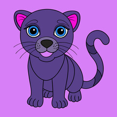 Fototapeta premium animal, cartoon, vector, illustration, cute, cat, mammal, pet, pink, elephant, art, fun, animals, dog, wild, happy, funny, drawing, kitten, zoo, hippo, puppy, character, toy, bear