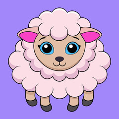 sheep, cartoon, animal, lamb, vector, illustration, farm, wool, cute, art, drawing, funny, mammal, baby, nature, fun, ewe, character, sweet, happy, grass, ram, icon, design, pet