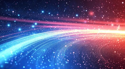 Vibrant Cosmic Swirl with Starry Background
