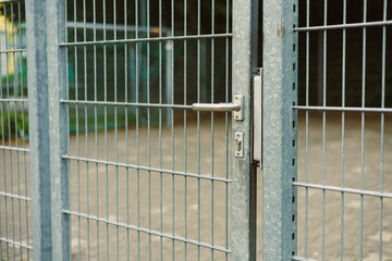 This highquality metal fence gate features a reliable lock mechanism, ensuring secure enclosures...