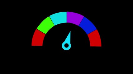 Colorful rating meter scale from bad to good ,Indicating Assessment or Measurement Levels 4k. indicators score on a black background motion graphics.4k video animation. - Powered by Adobe