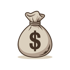 Cartoon Money Bag with Dollar Sign