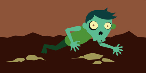 Obraz premium A cute, fun, green cartoon amphibian monster character, a mix of a frog, lizard, and dinosaur, illustrated as a happy reptile