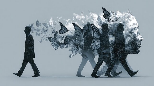 Concept personal transformation evolution self-authorship metamorphosis narrative introspection intentional change growth trajectory identity renewal journey