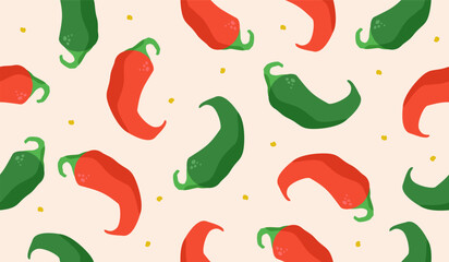 Cute spicy chili pattern background vector design