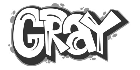 gray graffiti, gray letter illustration with cool simple graffiti pattern