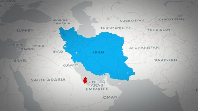  Iran Qatar Map Animation Persian Gulf Regional Overview.