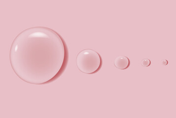 Gel serum texture. Clear skin care liquid drops. Cosmetic product examples.