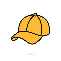 Simple vector graphic of a yellow baseball cap.