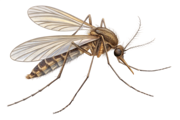 mosquito isolated on transparent background. AI Generated 