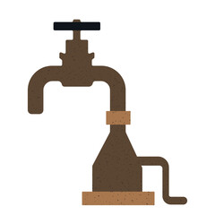 Vintage press tool for extracting juice in a rustic kitchen setting