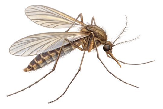 mosquito isolated on transparent background. AI Generated 