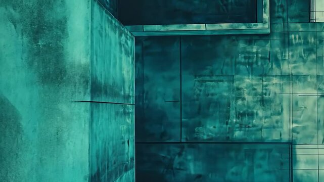 Teal abstract architectural detail