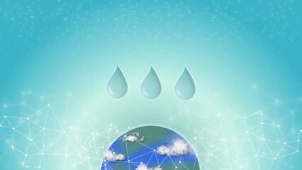 Clean Water and Green Earth Technology, clouds, and connected networks. Perfect for water conservation, green tech, ESG, and sustainability themes.
