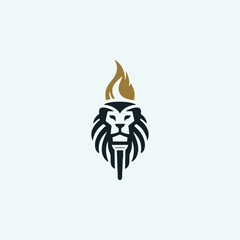 Lion head torch logo