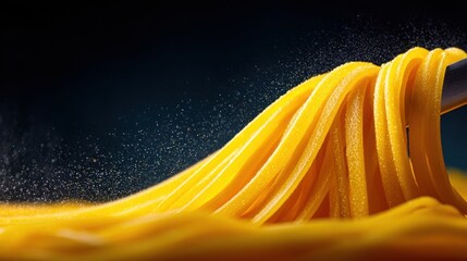 Pasta cooking action kitchen food photography warm environment close-up culinary delight