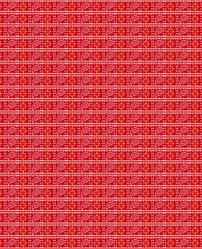 Traditional Bandhani Seamless Border Pattern with Paisley and Floral Motifs on Red Background
