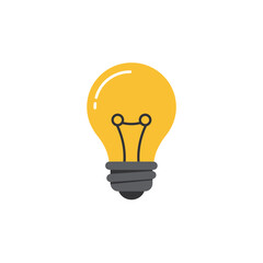 Light bulb icon in flat style. Lamp vector illustration Energy and idea sign business concept. 