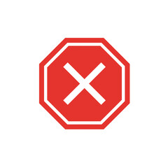 Caution, warning icon in flat style. Stop vector illustration on Do not enter sign business concept. 