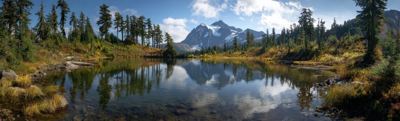 reflection of trees in water