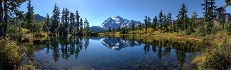 reflection of trees in water